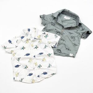 Carter's + Free Planet dinosaur print button down baby boys shirts